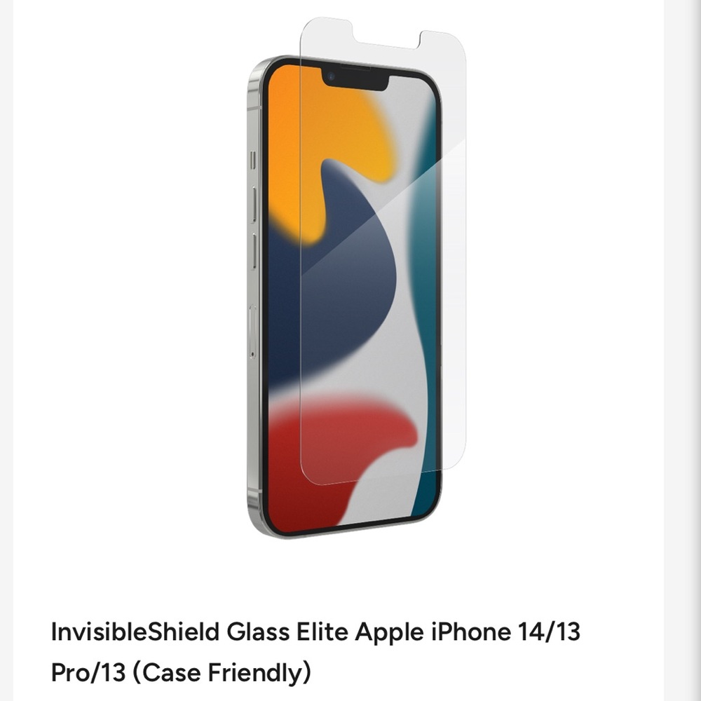 ZAGG InvisibleShield Glass Elite Clear Screen Protector Apple iPhone 14/13Pro/13